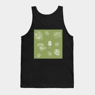 Woodland Mushrooms Sage 1 Tank Top